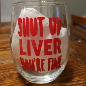 Handmade stemless wine glass